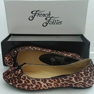 BRONZE~BALLET FLAT  FRENCH FOLLIES EDIE LEOPARD